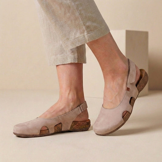 Sophie Orthopedic Closed-Toe Sandals | Ankle Strap Cork-Look Sandals