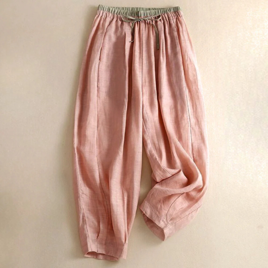 Isla Relaxed Fit Trousers | Elastic Waist Side Pockets Trousers