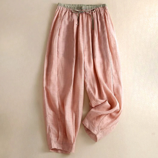 Isla Relaxed Fit Trousers | Elastic Waist Side Pockets Trousers