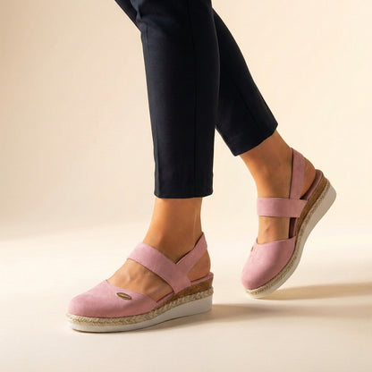 Isabella Closed-Toe Wedge Sandals | Espadrille Sole Ankle Strap Sandals