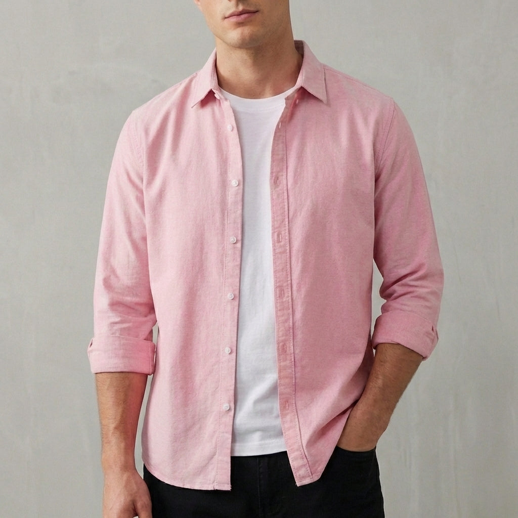 Joshua Relaxed Fit Button-Up Shirt | Collared Long Sleeve Shirt