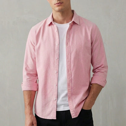 Joshua Relaxed Fit Button-Up Shirt | Collared Long Sleeve Shirt