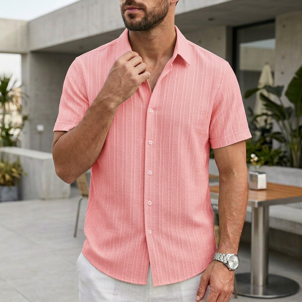 Oscar Relaxed Fit Button-Up Shirt | Collared Short Sleeve Shirt