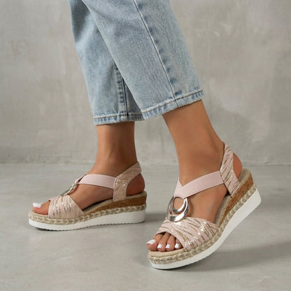 Isabella Wedge Sandals | Espadrille Sole Wedge Heel Sandals