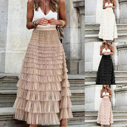Pixie Skirt | Elegant Pleated Mesh Midi Skirt
