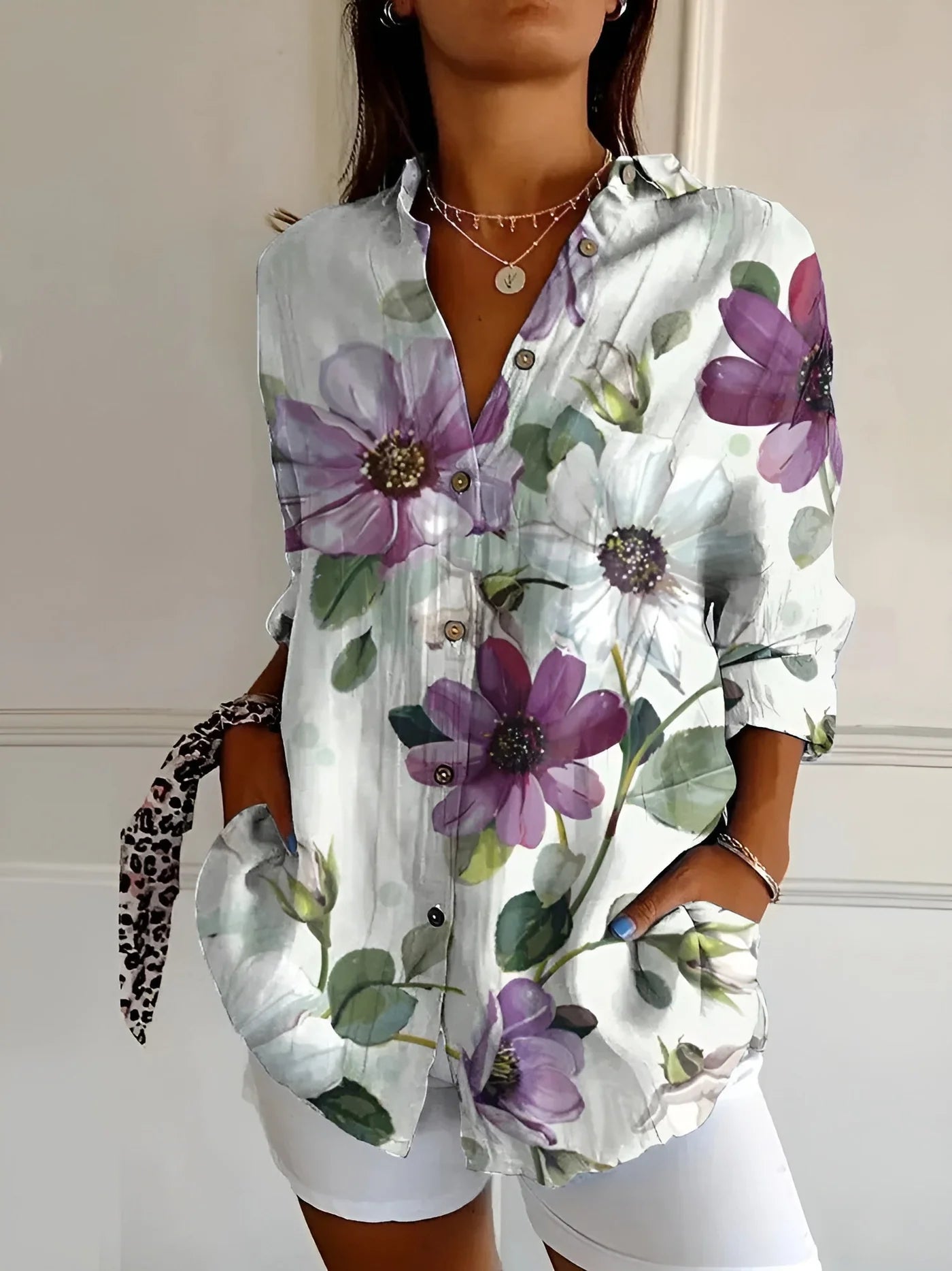 Precious Top | Floral Breeze Button-Up Shirt
