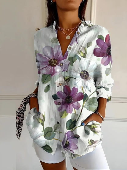 Precious Top | Floral Breeze Button-Up Shirt