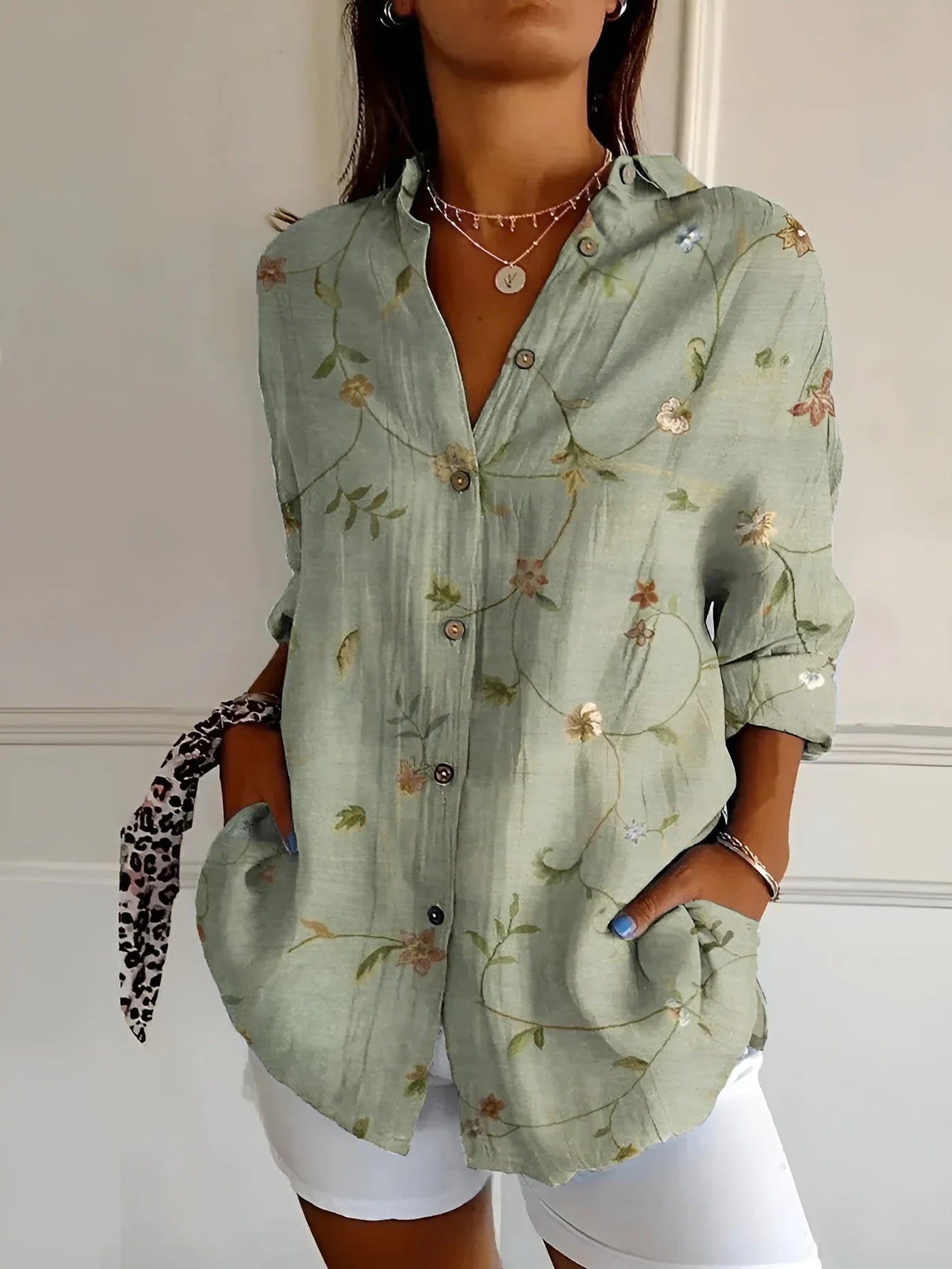 Precious Top | Floral Breeze Button-Up Shirt