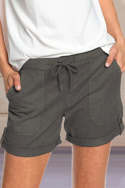 Prisha Shorts | Adjustable Waist Turned-Up Shorts