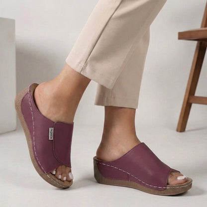 Liora Orthopedic Open-Toe Comfort Sandals | Supportive Slip-On Wedge Sandals