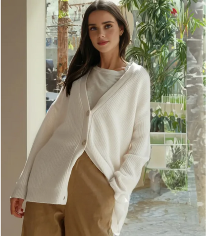 Qamira Cardigan | Women's Autumn V-Neck Button-Up Knit Cardigan