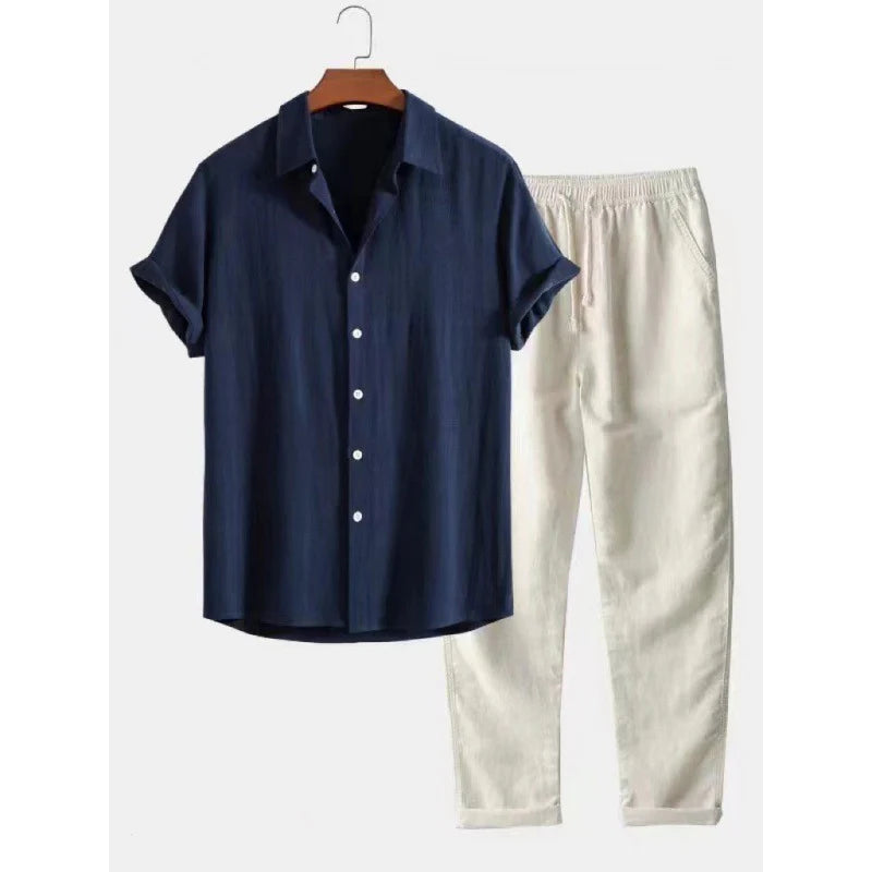 Qasper Set | Men's Button-Up Shirt & Trousers Set