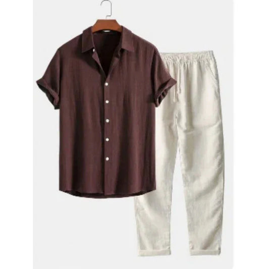 Qasper Set | Men's Button-Up Shirt & Trousers Set