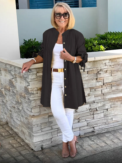 Qavina Shirt | Women's Spring Longline Button-Down Shirt