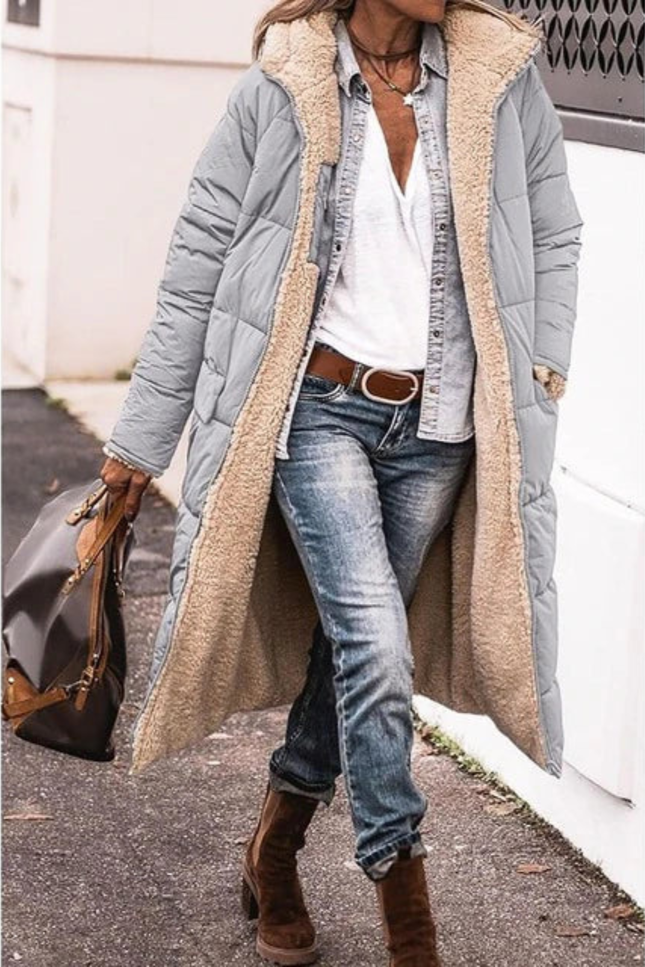 Qorina Coat | Women's Winter Reversible Long Coat