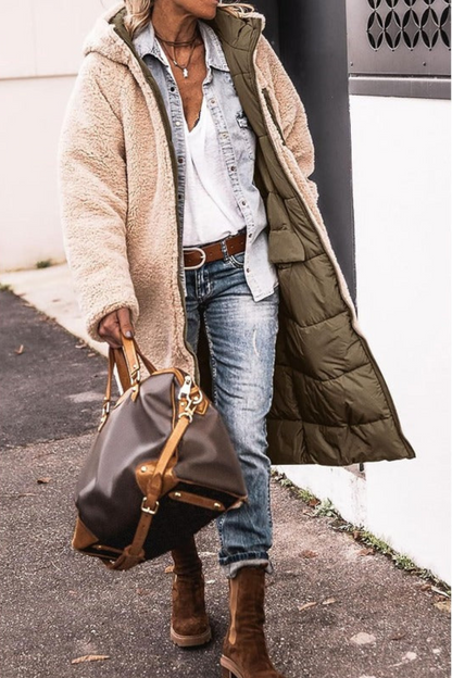 Qorina Coat | Women's Winter Reversible Long Coat