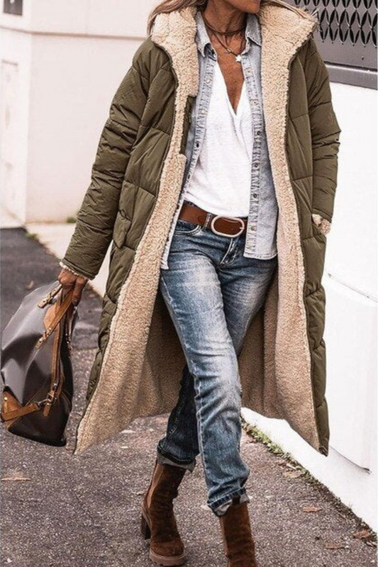 Qorina Coat | Women's Winter Reversible Long Coat