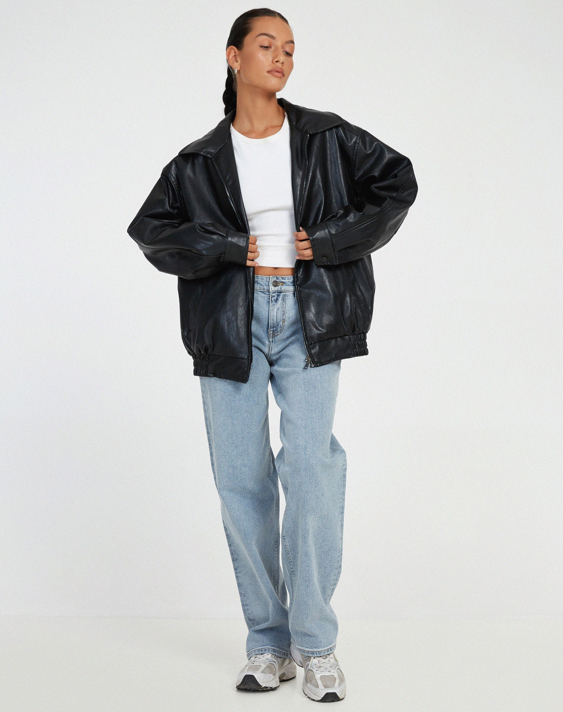 Queenilyn Jacket | Women's Autumn Oversized PU Leather Jacket
