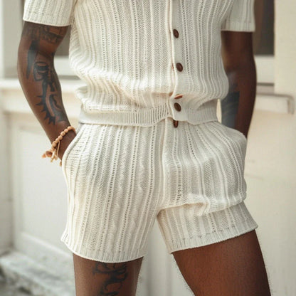 Quentin Set | Men's Knit Shirt and Shorts Set