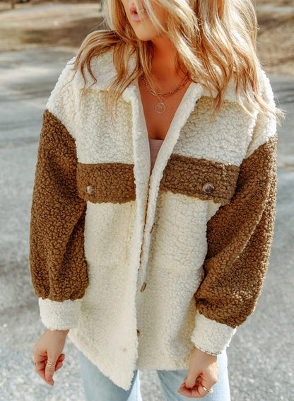 Quetina Jacket | Women's Winter Wool-Blend Colorblock Jacket