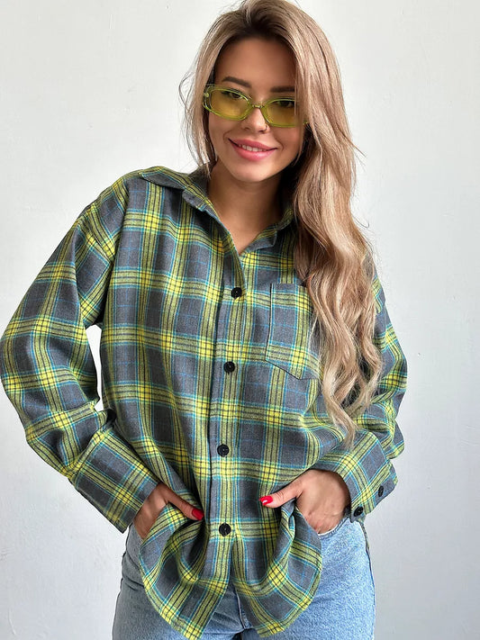 Quinetta Shirt | Women's Autumn Checkered Flannel Shirt