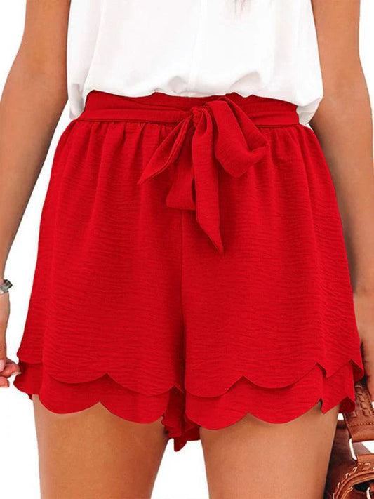 Quinisha Shorts | Layered Petal Shorts With Tie Waist