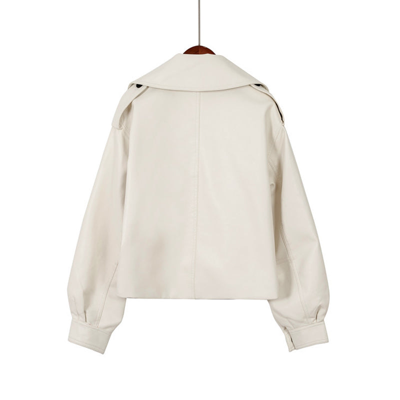 Quiniva Jacket | Women's Autumn Faux Leather Cropped Jacket