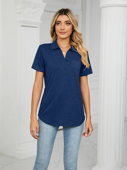 Quinleigh Polo | Solid Short Sleeve Collar Tee