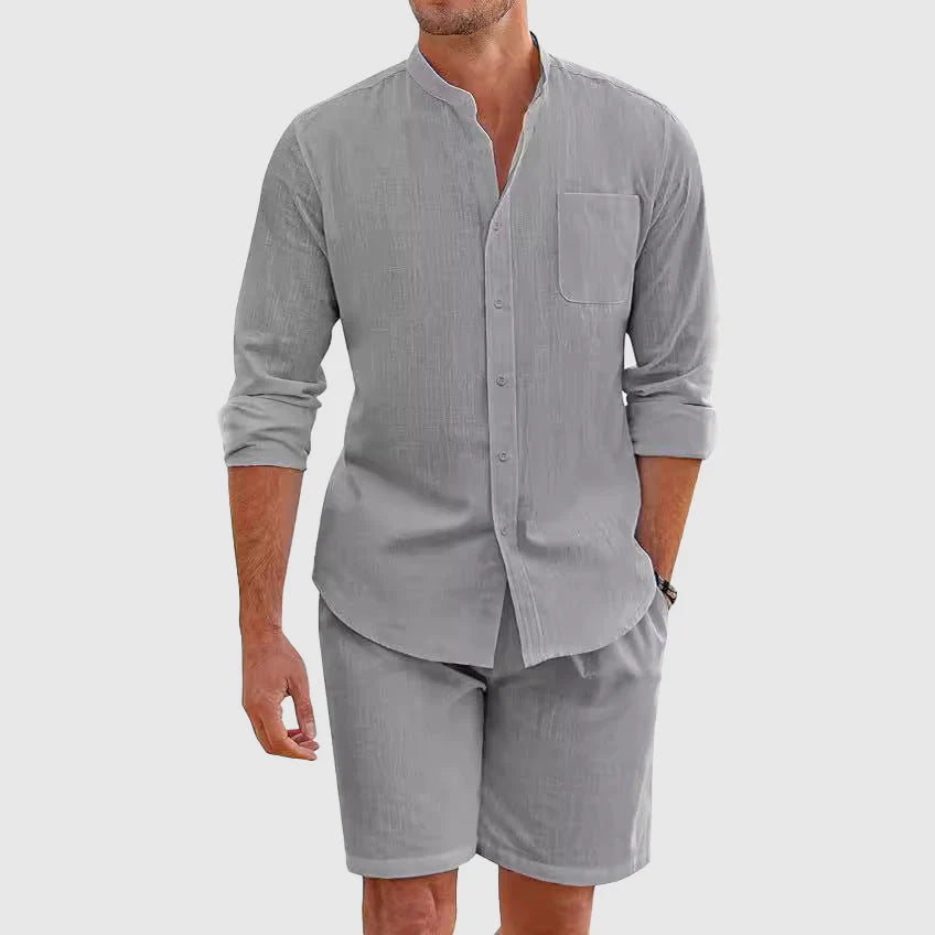 Quintonel Set | Men's Long Sleeve Shirt & Shorts Combo