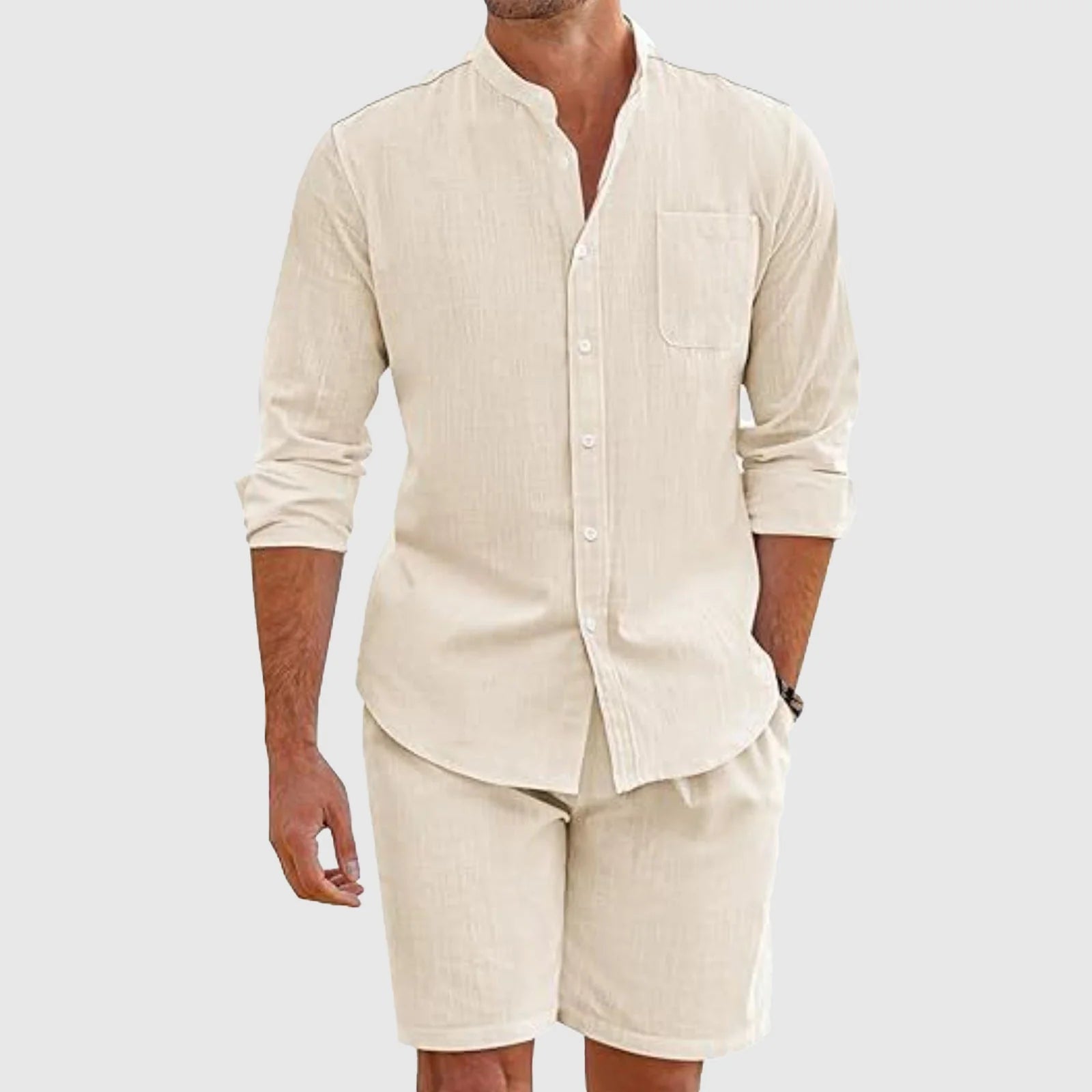 Quintonel Set | Men's Long Sleeve Shirt & Shorts Combo