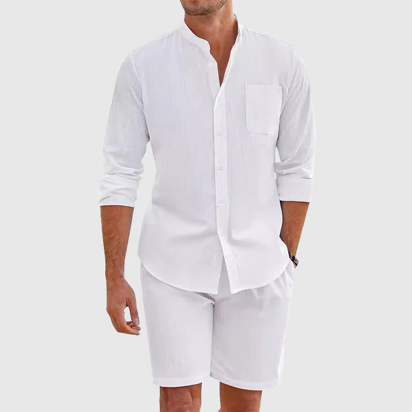Quintonel Set | Men's Long Sleeve Shirt & Shorts Combo