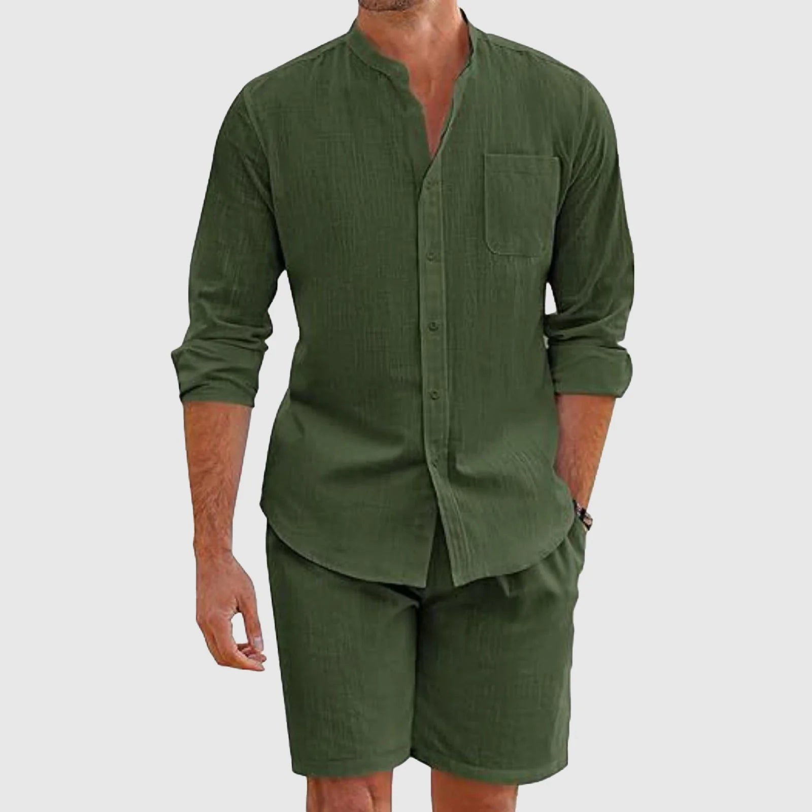 Quintonel Set | Men's Long Sleeve Shirt & Shorts Combo