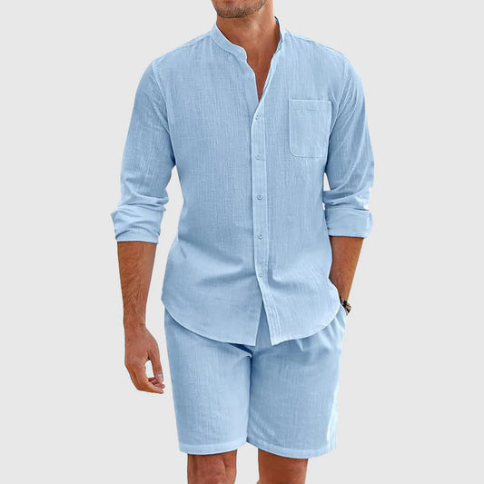 Quintonel Set | Men's Long Sleeve Shirt & Shorts Combo