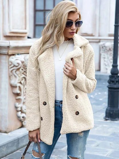 Quissara Coat | Women's Plush Buttoned Winter Coat