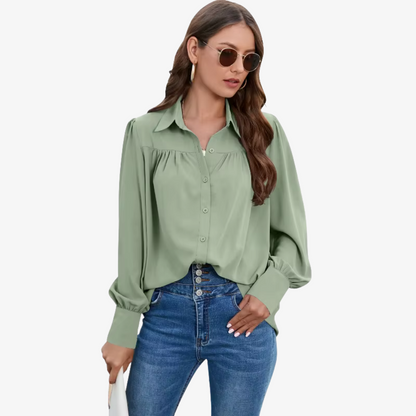 Qyrra Blouse | Women's Autumn Chiffon Lantern Sleeve Blouse