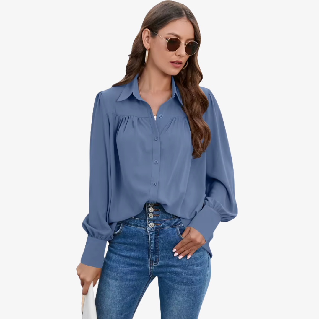 Qyrra Blouse | Women's Autumn Chiffon Lantern Sleeve Blouse