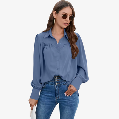 Qyrra Blouse | Women's Autumn Chiffon Lantern Sleeve Blouse