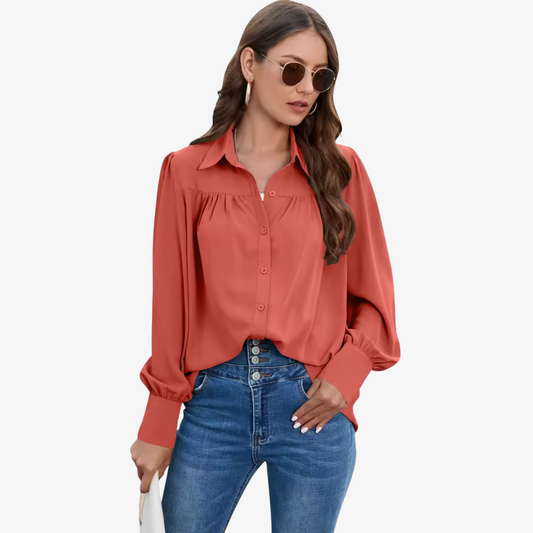 Qyrra Blouse | Women's Autumn Chiffon Lantern Sleeve Blouse