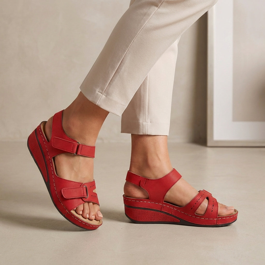 Isla Orthopedic Ankle-Strap Sandals | Comfort Fit Wedge Sandals