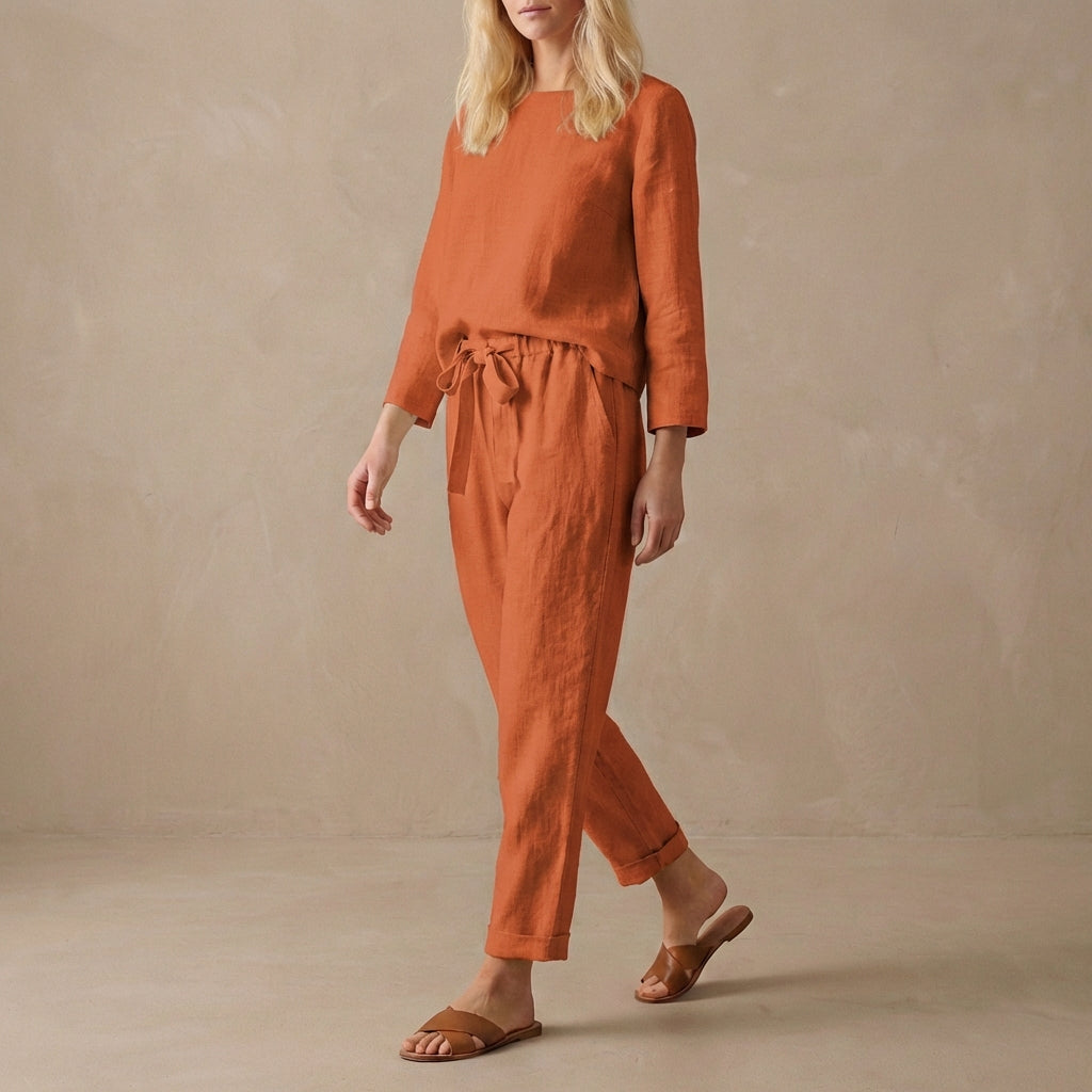 Women's Loungewear Set - Relaxed Fit - Blouse & Pants