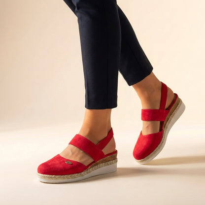 Isabella Closed-Toe Wedge Sandals | Espadrille Sole Ankle Strap Sandals