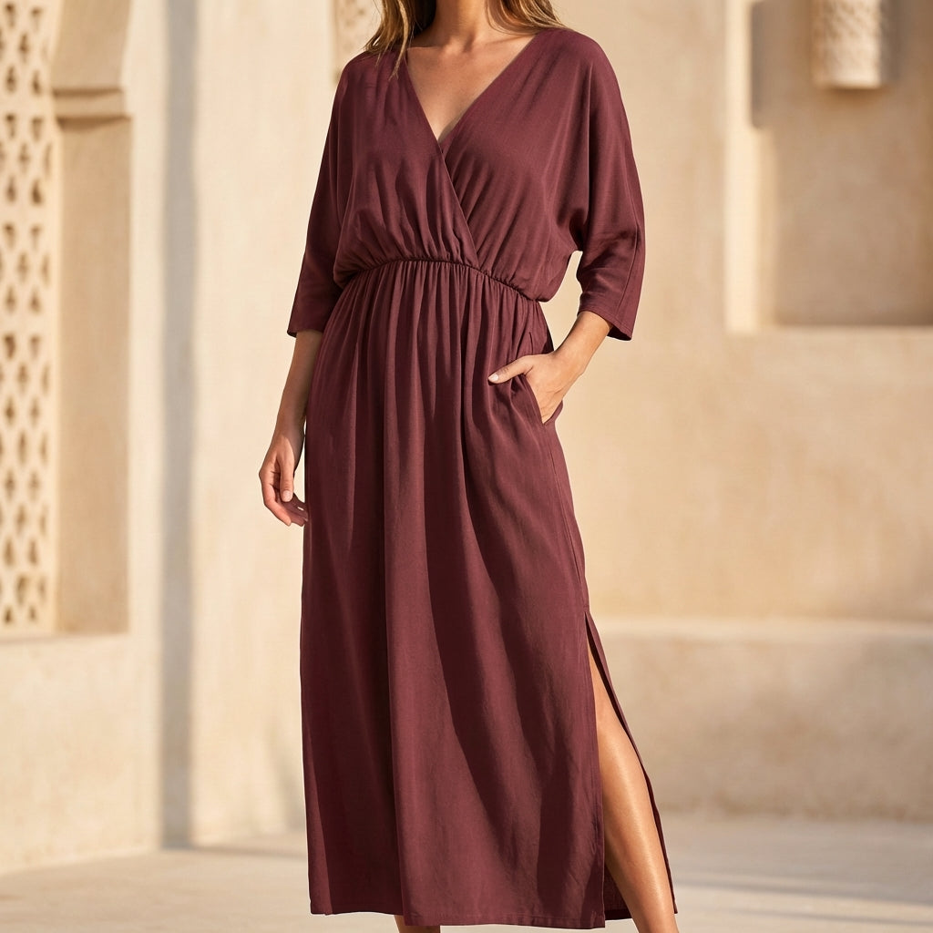 Isla Maxi Dress | V-Neck Wrap Front Dress