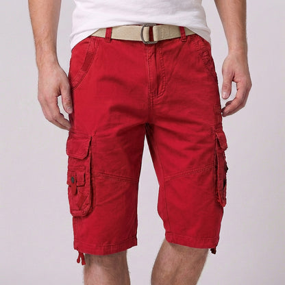 Theodore Relaxed Fit Cargo Shorts | Cargo Pockets Belted Cargo Shorts