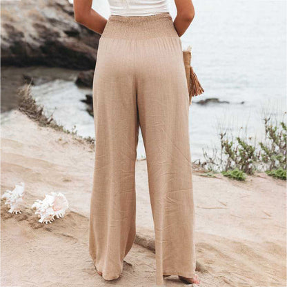 Reina Trousers | Women's Linen Wide Leg Trousers