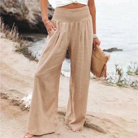 Reina Trousers | Women's Linen Wide Leg Trousers