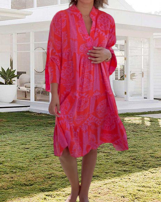 Rianneke Dress | Plus Size Geometric Boho Print Dress
