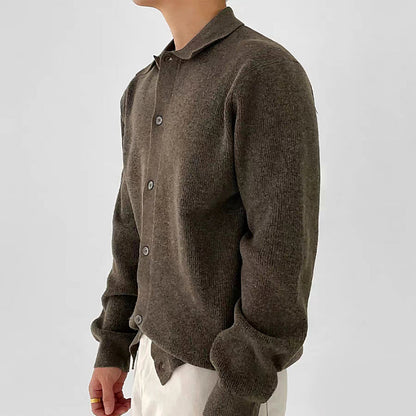 Theodore Ribbed Cardigan | Button Front Relaxed Fit Cardigan