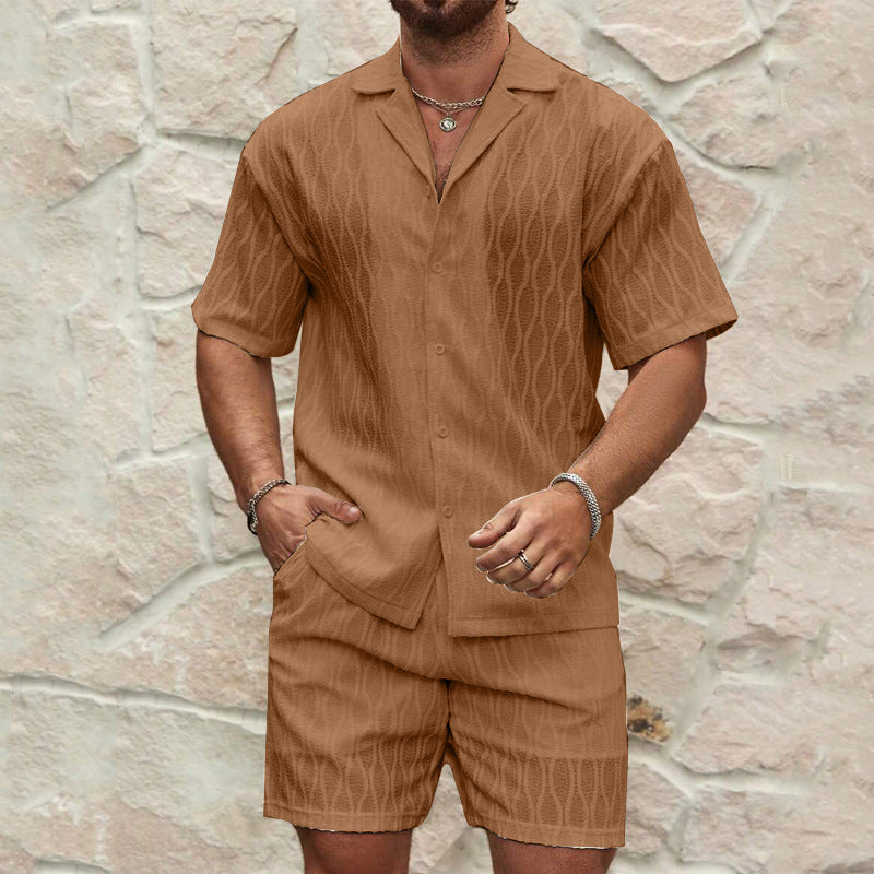 Roderick Set | Men's Cotton Two-Piece Set Shirt and Shorts
