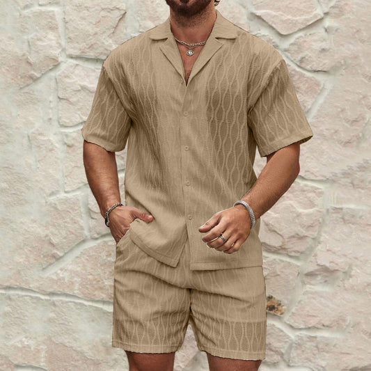 Roderick Set | Men's Cotton Two-Piece Set Shirt and Shorts