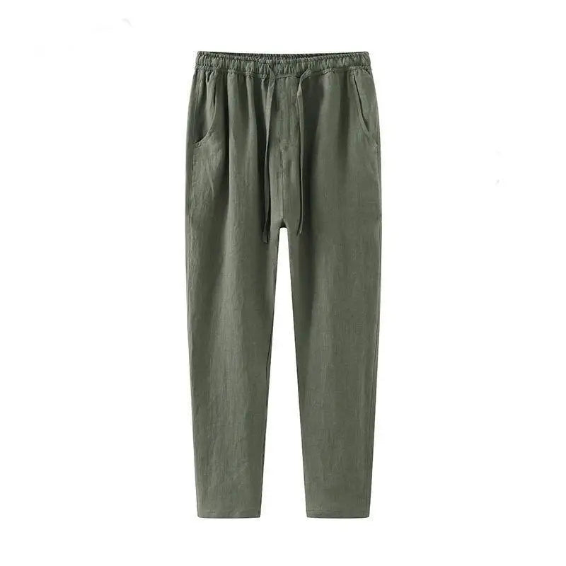 Roel Trousers | Men's Linen Trousers with Drawstring Waist